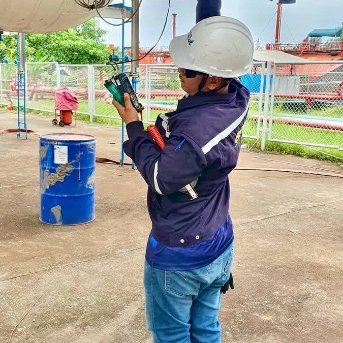 ตรวจสอบปริมาตรถังบรรจุแก๊สทรงกระบอกแนวนอน ณ จังหวัดสุราษฎร์ธานี