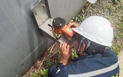 ตรวจสอบปริมาตรถังทรงกระบอกแนวตั้ง บรรจุกากน้ำตาล ณ จังหวัดกาญจนบุรี