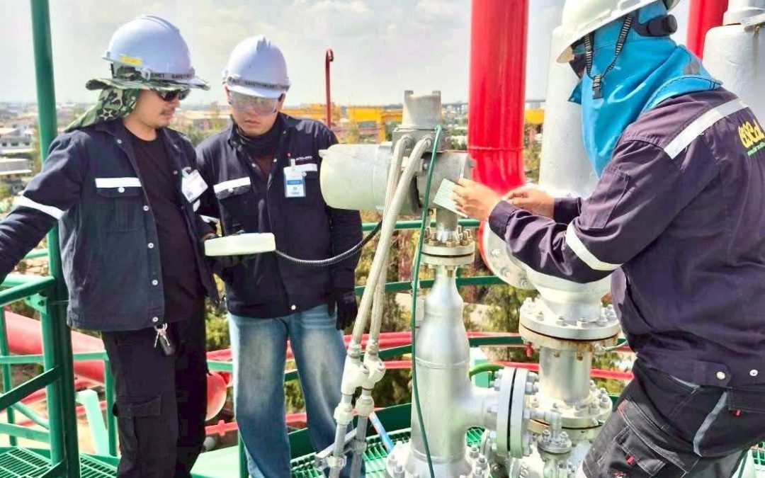 สอบเทียบเครื่องวัดระดับและอุณหภูมิอัตโนมัติ ณ คลังแก๊สพระประแดง  จังหวัดสมุทรปราการ